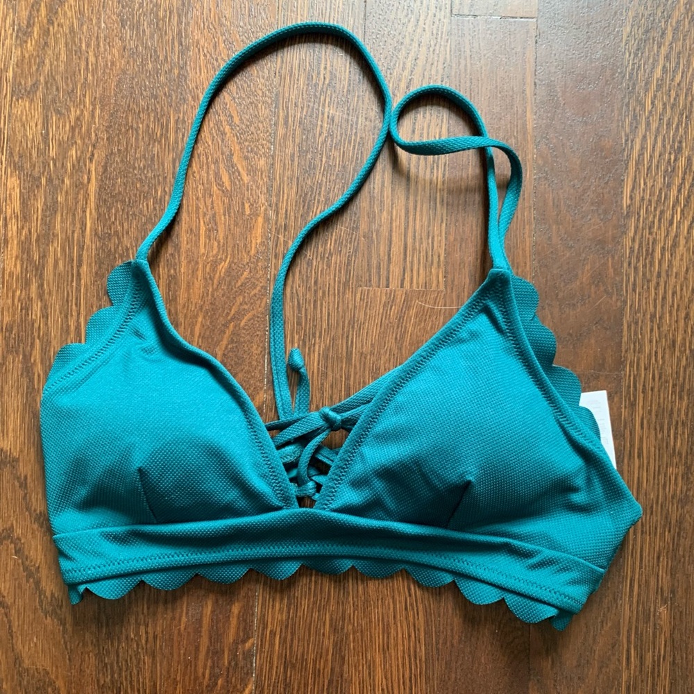 Scalloped triangle bikini top
